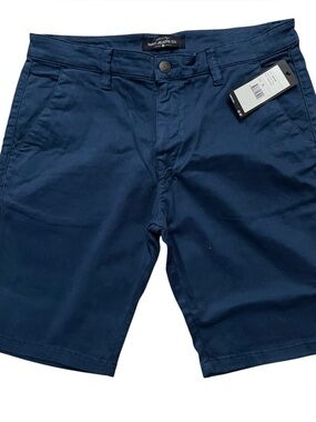 Mavi Jacob Chino Shorts Mens Size 36 Stretch Navy Twill NEW